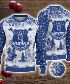 Everton 3D Sweater Pine Trees Pattern Ugly Christmas Sweater For Big Fans Product Photo 1