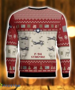 F-94 Starfire F94 Aircraft Red Ugly Christmas Sweater Christmas Gift Veteran USA Air Force 3D Sweater Product Photo 3