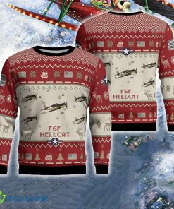 F6F Hellcat Red Aircraft Christmas Ugly Sweater US Air Force - F6F Hellcat Red Aircraft Christmas Ugly Sweater US Air Force Photo 1