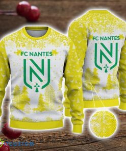 FC Nantes 3D Sweater Pine Trees Pattern Ugly Christmas Sweater For Big Fans Product Photo 1