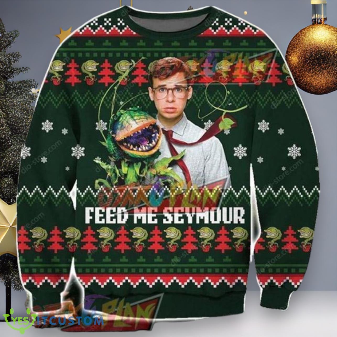 Feed Me Seymour Knitting Pattern Christmas Ugly Sweater 3 Feed Me Seymour Knitting Pattern Christmas Ugly Sweater Product Photo 1