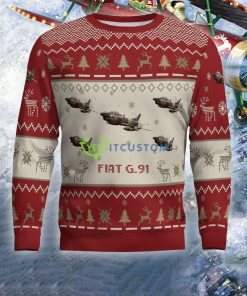 Fiat G.91 Aircraft Red Ugly Christmas Sweater For Veteran 3 Fiat G.91 Aircraft Red Ugly Christmas Sweater For Veteran - Fiat G.91 Aircraft Ugly Christmas Sweater For Men And Women Red Photo 2