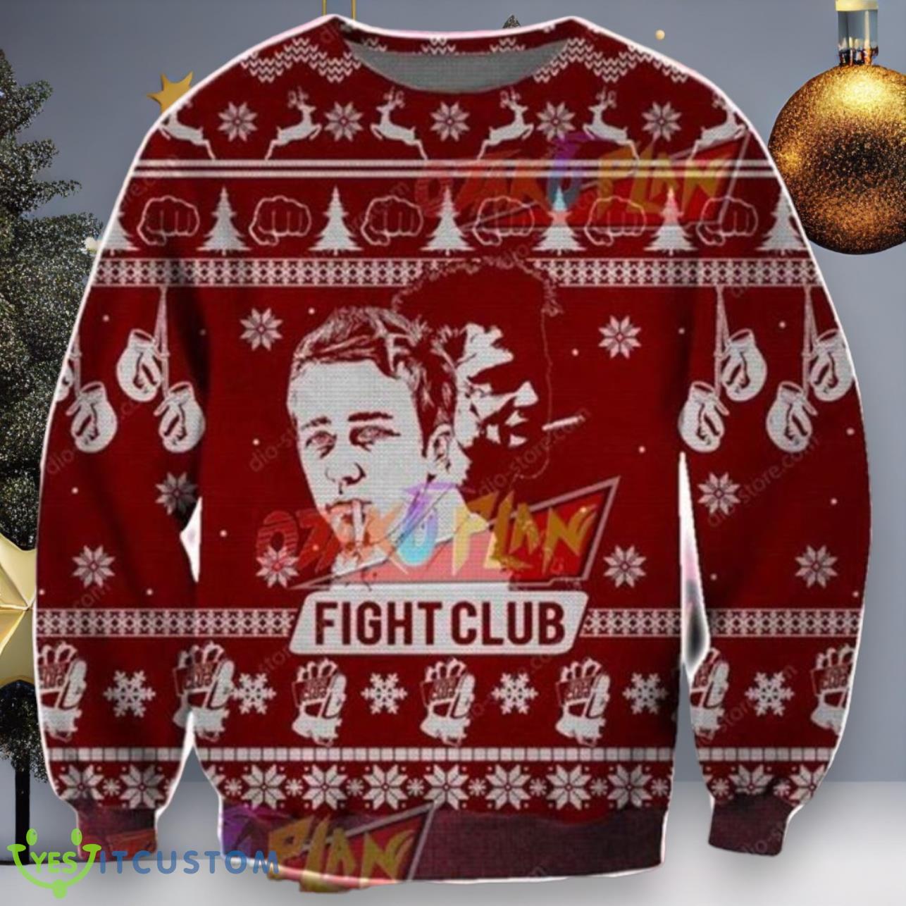 Fight Club Knitting Pattern Christmas Ugly Sweater 3 Fight Club Knitting Pattern Christmas Ugly Sweater Product Photo 1