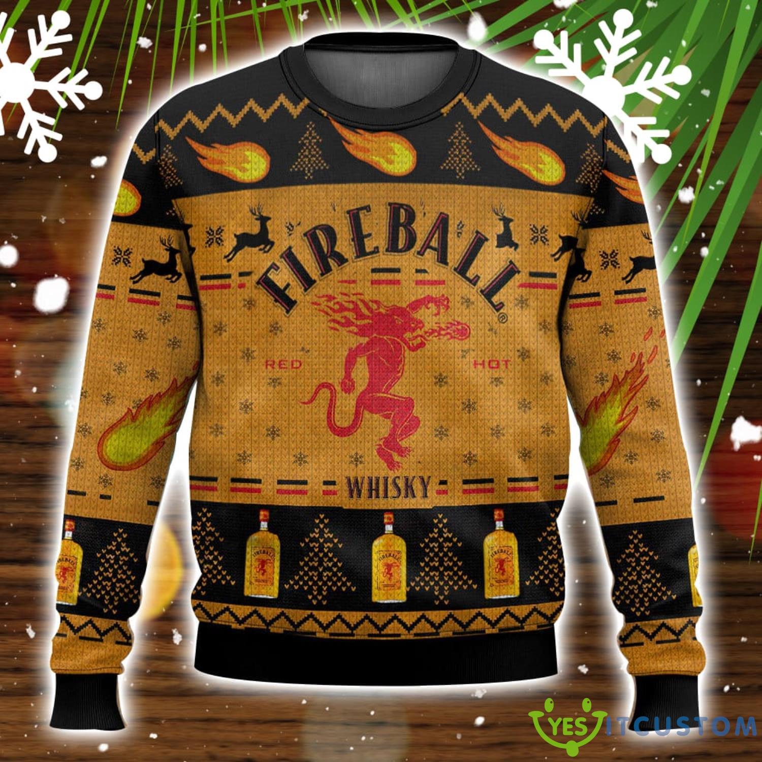 Fireball Ugly Christmas Sweater Nice Gift 3 Fireball Ugly Christmas Sweater Nice Gift Product Photo 1