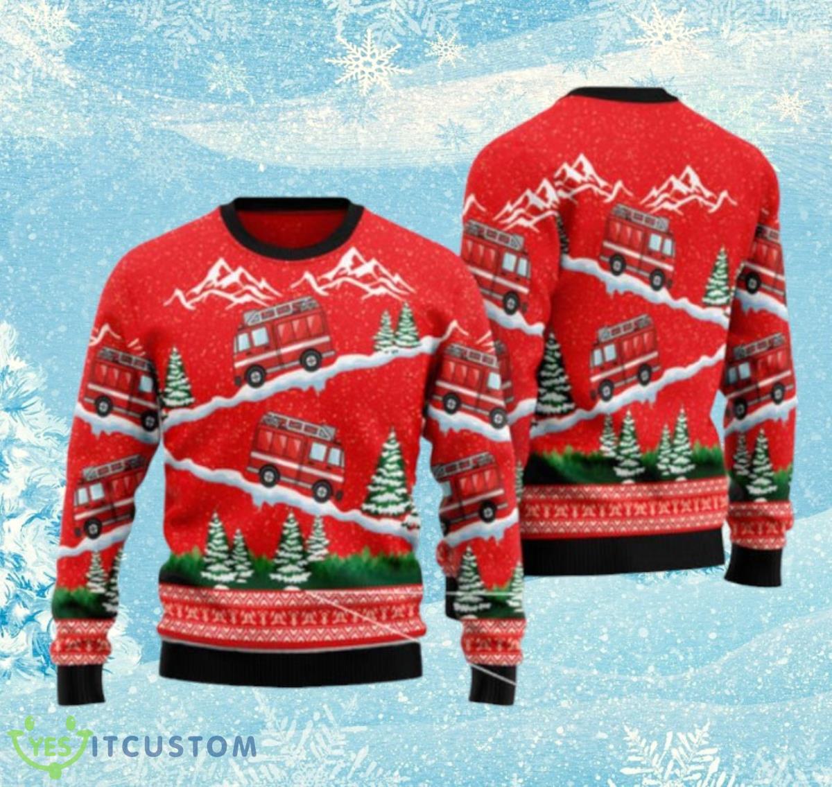 Firefighter Ugly Christmas Sweaters Unique Gift 3 Firefighter Ugly Christmas Sweaters Unique Gift Product Photo 1