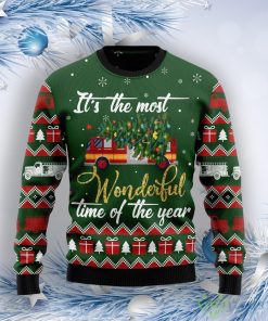 Firefighter Wonderful Time Ugly Christmas Sweater Product Photo 1