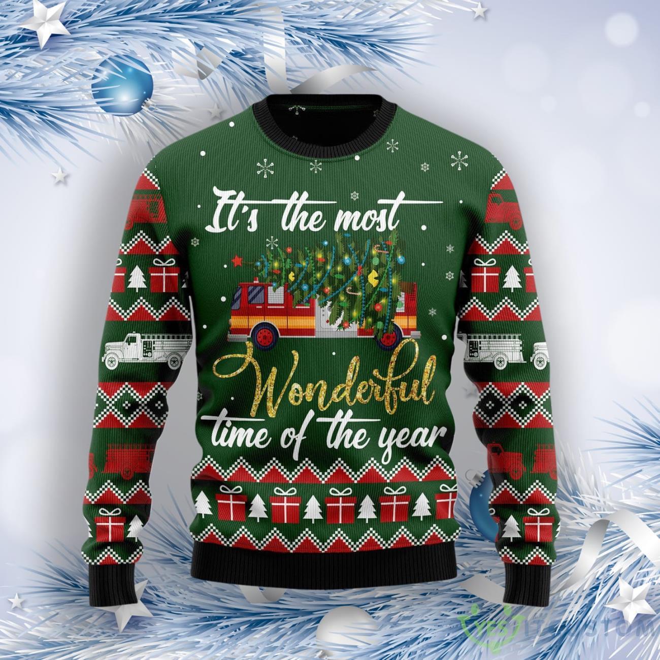 Firefighter Wonderful Time Ugly Christmas Sweater 7 Firefighter Wonderful Time Ugly Christmas Sweater Product Photo 1