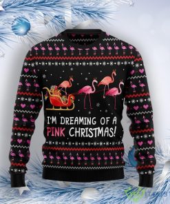 Flamingo I'M Dreaming Of A Pink Christmas Ugly Christmas Sweater Product Photo 1