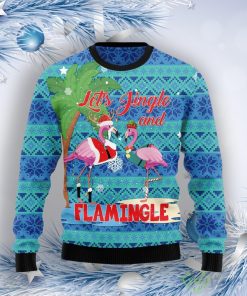 Flamingo Let‘S Jingle Ugly Christmas Sweater Product Photo 1