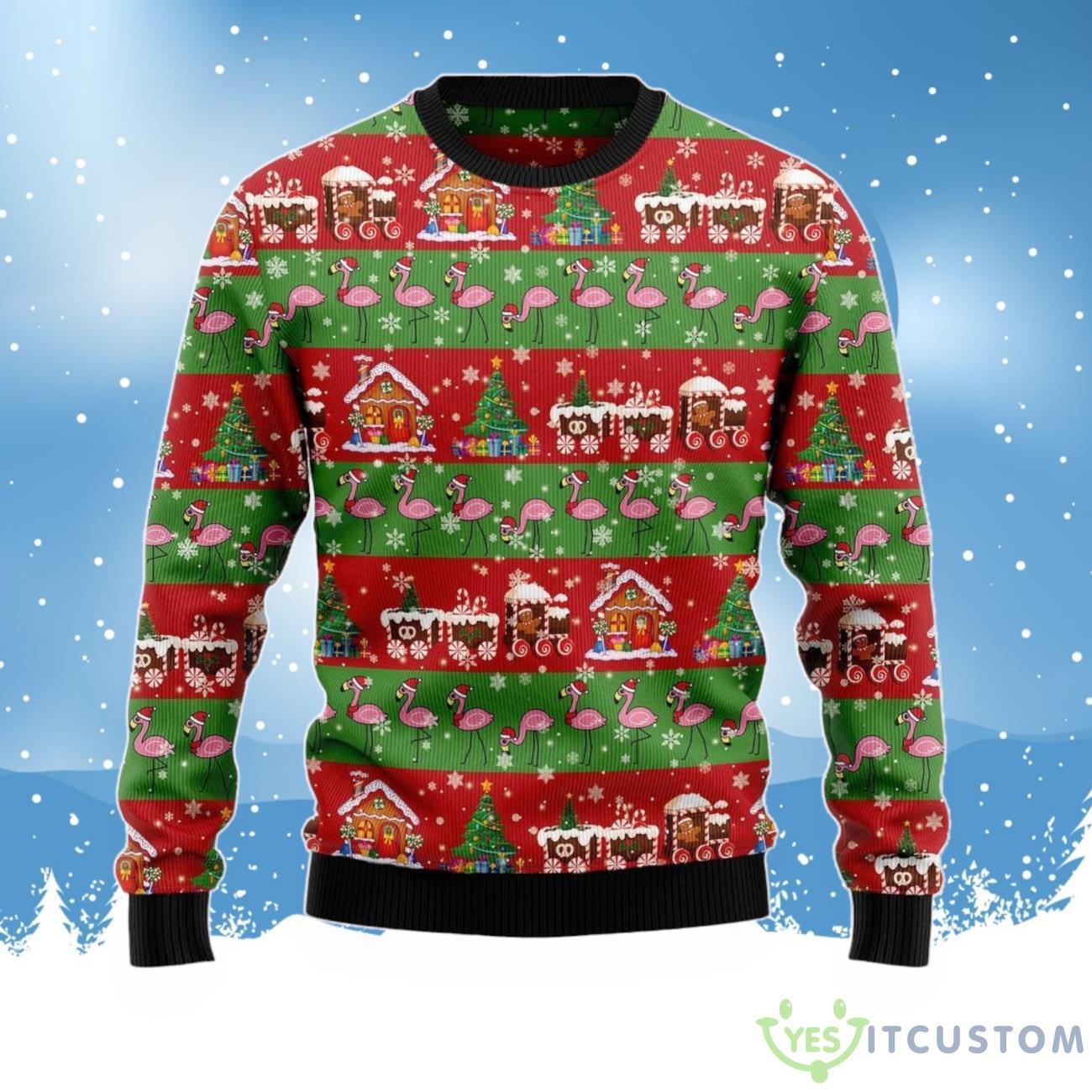 Flamingo Snow Ugly Christmas Sweater For Men & Women 3 Flamingo Snow Ugly Christmas Sweater For Men & Women Product Photo 1