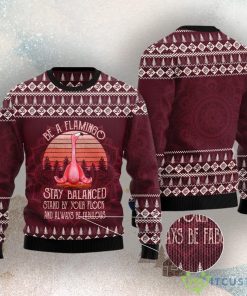 Flamingo Yoga Ugly Christmas Sweater Product Photo 3