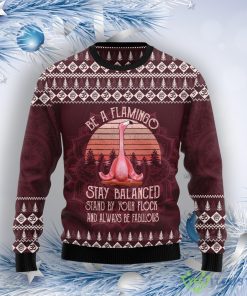 Flamingo Yoga Ugly Christmas Sweater Product Photo 1