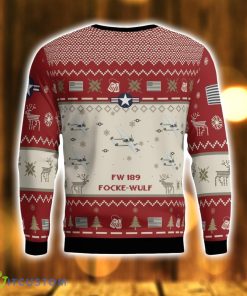 Focke-Wulf Fw 189 Uhu Aircraft Red Ugly Christmas Sweater Christmas Gift Veteran USA Air Force 3D Sweater Product Photo 3