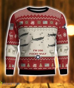 Focke-Wulf Fw 200 Aircraft Red Ugly Christmas Sweater Christmas Gift Veteran USA Air Force 3D Sweater Product Photo 2