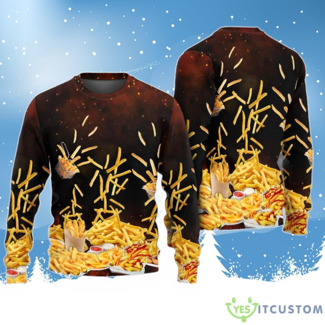 Food French Fries Fast Food Delicious Ugly Christmas Sweater For Men & Women 3 Food French Fries Fast Food Delicious Ugly Christmas Sweater For Men & Women Product Photo 1