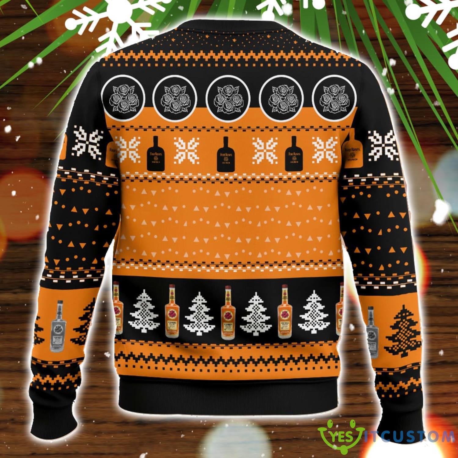 Four Roes Bourbon Ugly Christmas Sweater Nice Gift 6 Four Roes Bourbon Ugly Christmas Sweater Nice Gift Product Photo 2