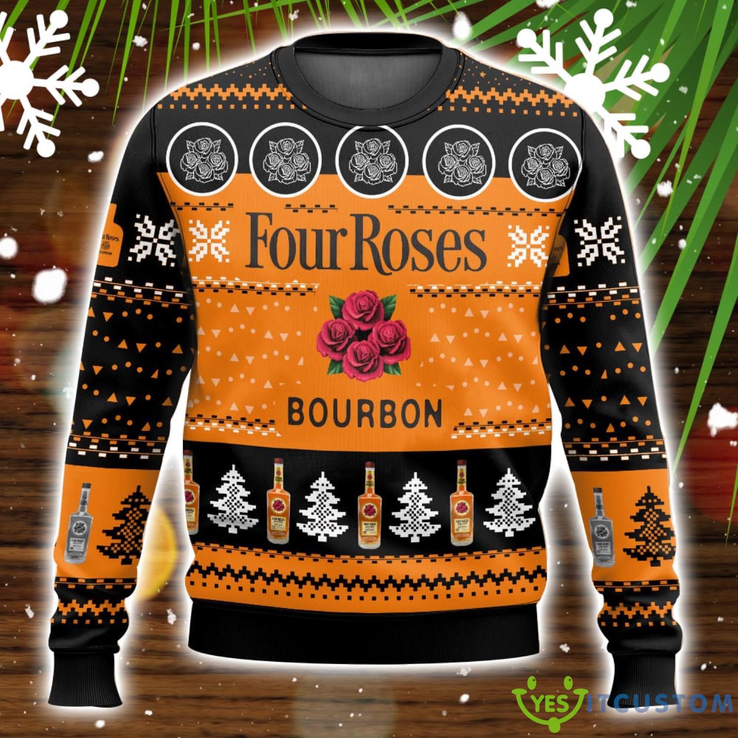 Four Roes Bourbon Ugly Christmas Sweater Nice Gift 5 Four Roes Bourbon Ugly Christmas Sweater Nice Gift Product Photo 1