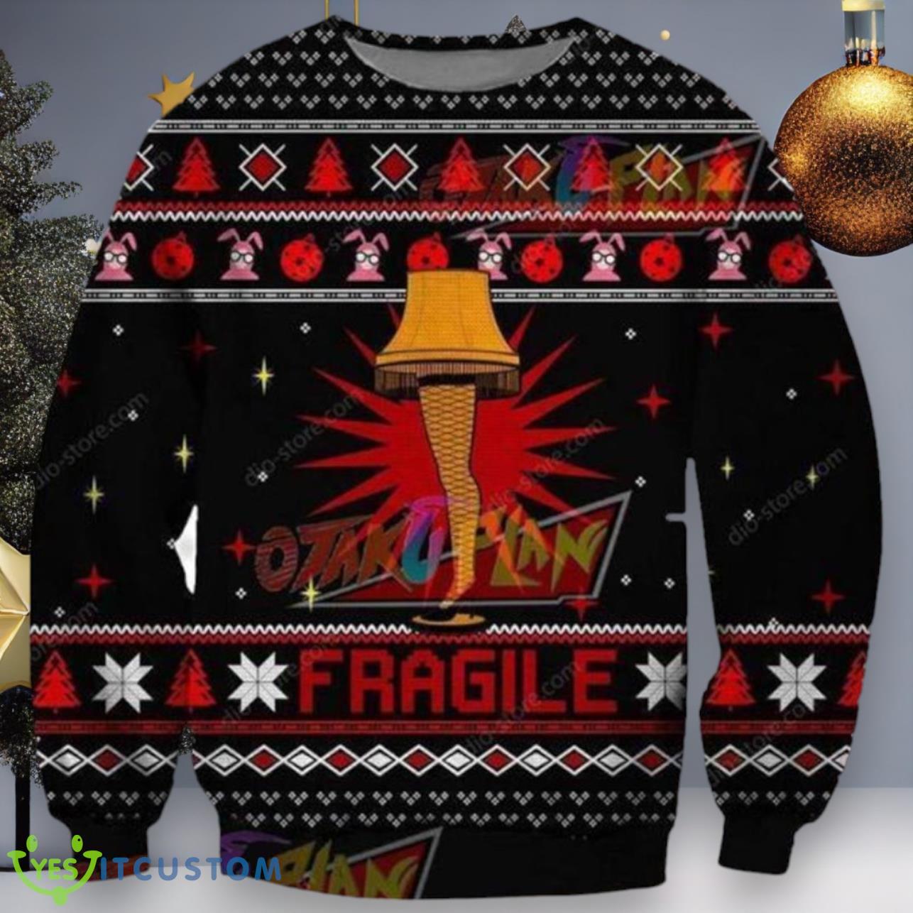 Fragile Knitting Pattern Christmas Ugly Sweater 3 Fragile Knitting Pattern Christmas Ugly Sweater Product Photo 1