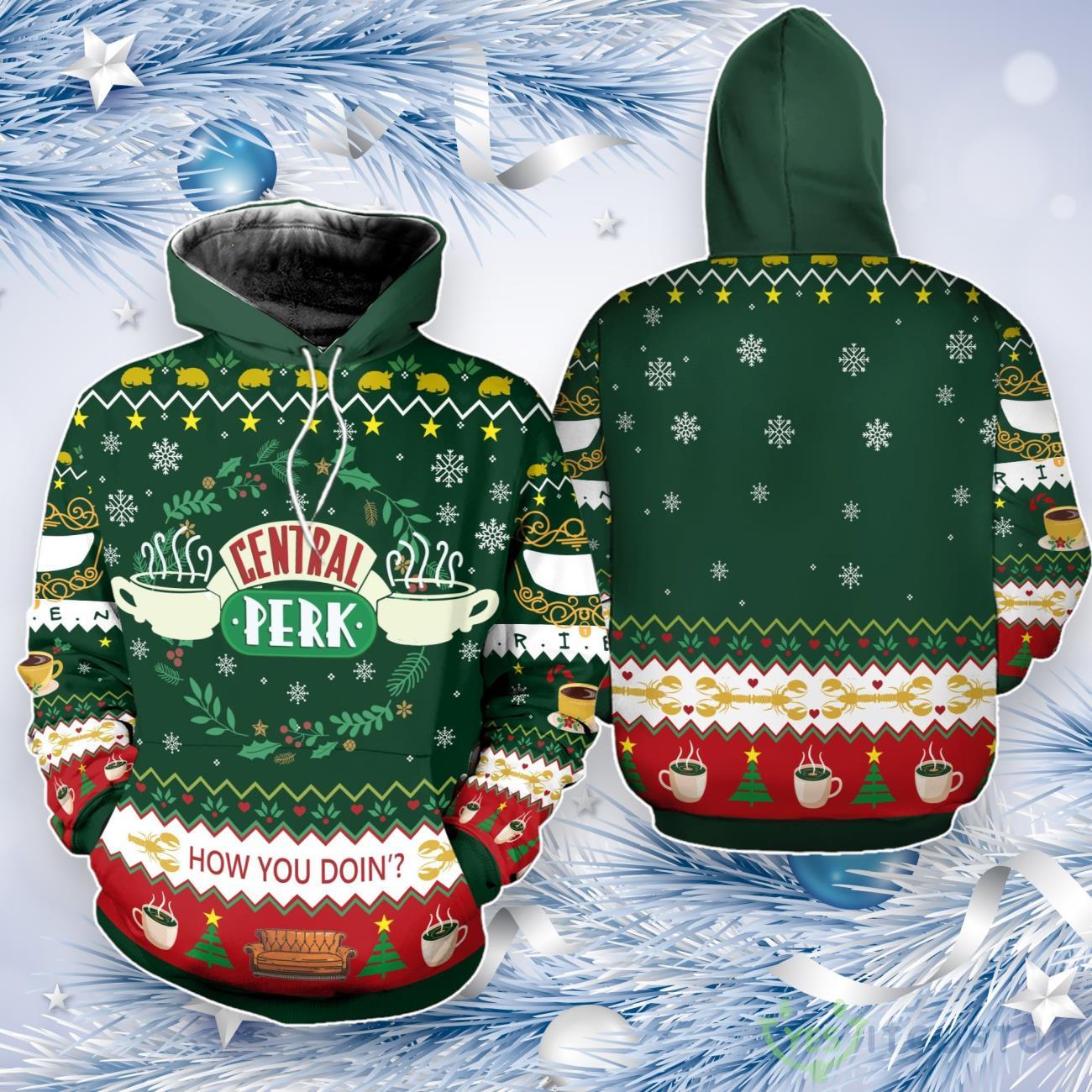 Friend Central Perk Christmas 3D Hoodie For Men Women 2 Friend Central Perk Christmas 3D Hoodie For Men Women Product Photo 1
