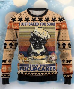 Fucupcakes Black Cat Chef Christmas Ugly Sweater Special Gift For Xmas Product Photo 1