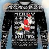 Fun Cartoon Santa Claus Print Casual Crew Neck Christmas Ugly Sweater Product Photo 1