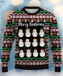 Fun Christmas Boobs Print Crew Neck Ugly Sweater Product Photo 1