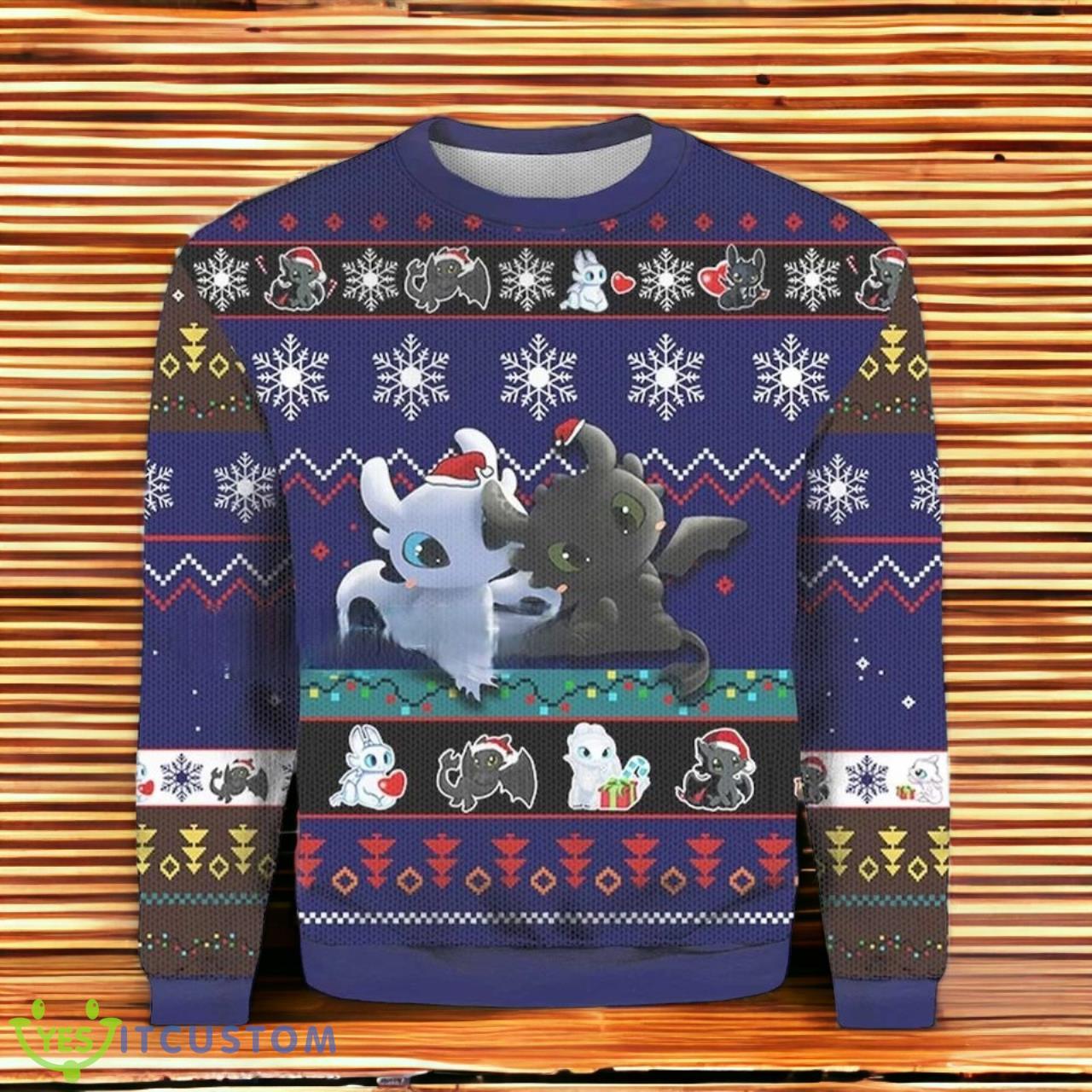 Funny Dragon Couple Ugly Christmas Sweater 3 Funny Dragon Couple Ugly Christmas Sweater Product Photo 1
