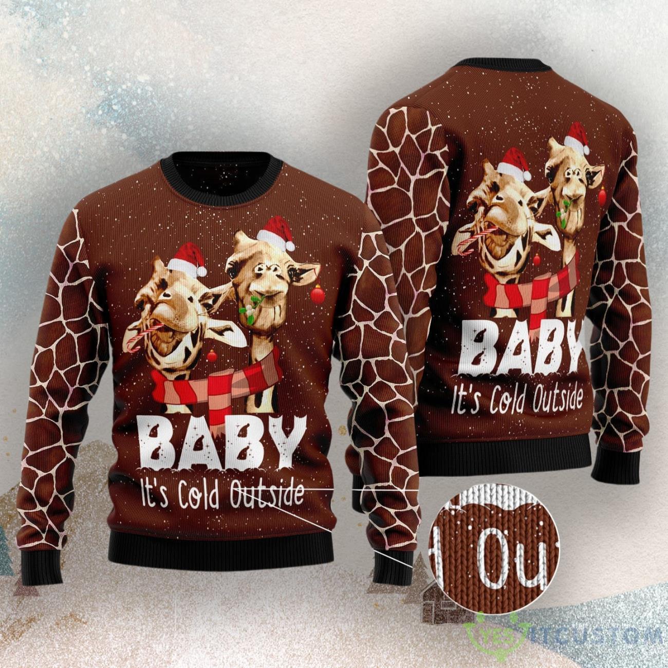 Funny Giraffe Ugly Christmas Sweater 3 Funny Giraffe Ugly Christmas Sweater Product Photo 3