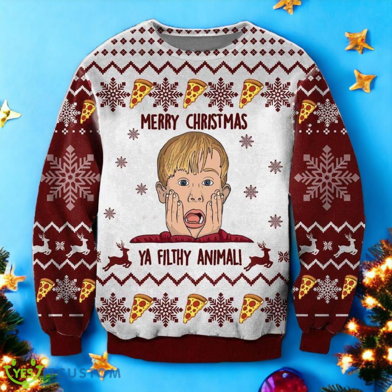 Funny Merry Ya Filthy Kevin Ugly Christmas 3D Sweater 3 Funny Merry Ya Filthy Kevin Ugly Christmas 3D Sweater Product Photo 1