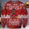 Funny Mike Tyson Knitting Pattern Christmas Ugly Sweater Product Photo 1