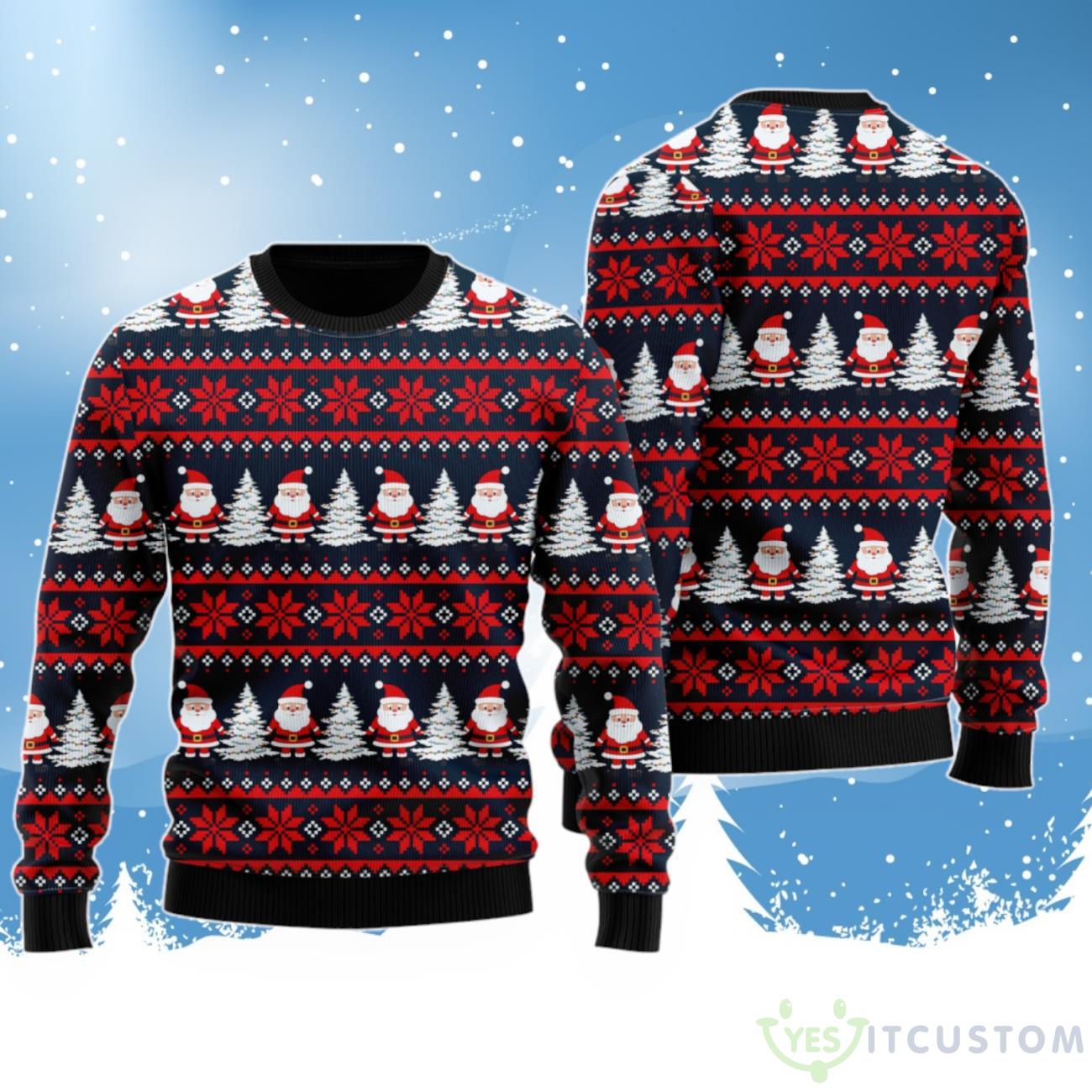 Funny Santa Snow Tree Ugly Christmas Sweater, Best Gift For Christmas 2023 3 Funny Santa Snow Tree Ugly Christmas Sweater, Best Gift For Christmas 2023 Product Photo 1