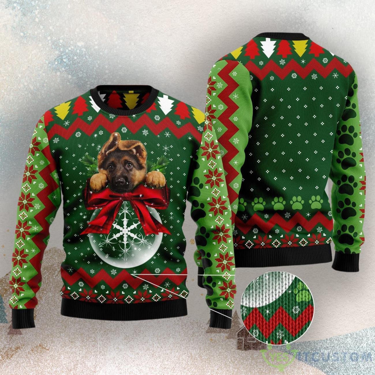 German Shepherd Christmas Ugly Christmas Sweater 3 German Shepherd Christmas Ugly Christmas Sweater Product Photo 3