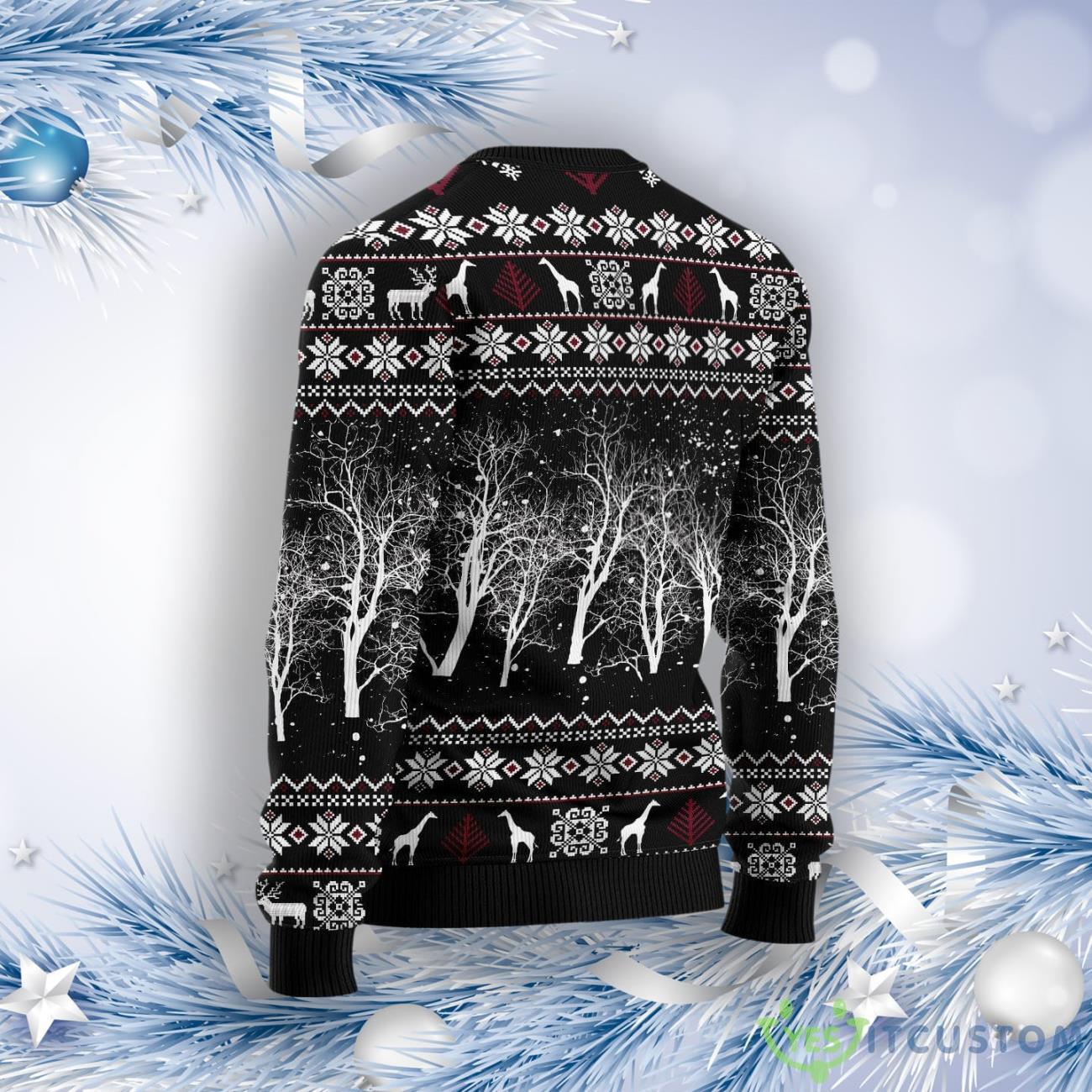Giraffe And Santa Ugly Christmas Sweater 3 Giraffe And Santa Ugly Christmas Sweater Product Photo 3