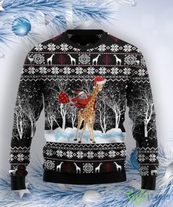 Giraffe And Santa Ugly Christmas Sweater Product Photo 1