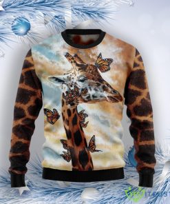 Giraffe Butterfly Ugly Christmas Sweater Product Photo 1