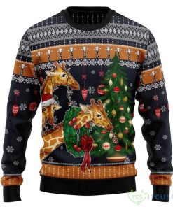 Giraffe Love Ugly Christmas Sweater Product Photo 1