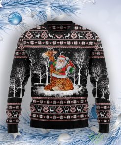 Giraffe Santa Claus Ugly Christmas Sweater Product Photo 1