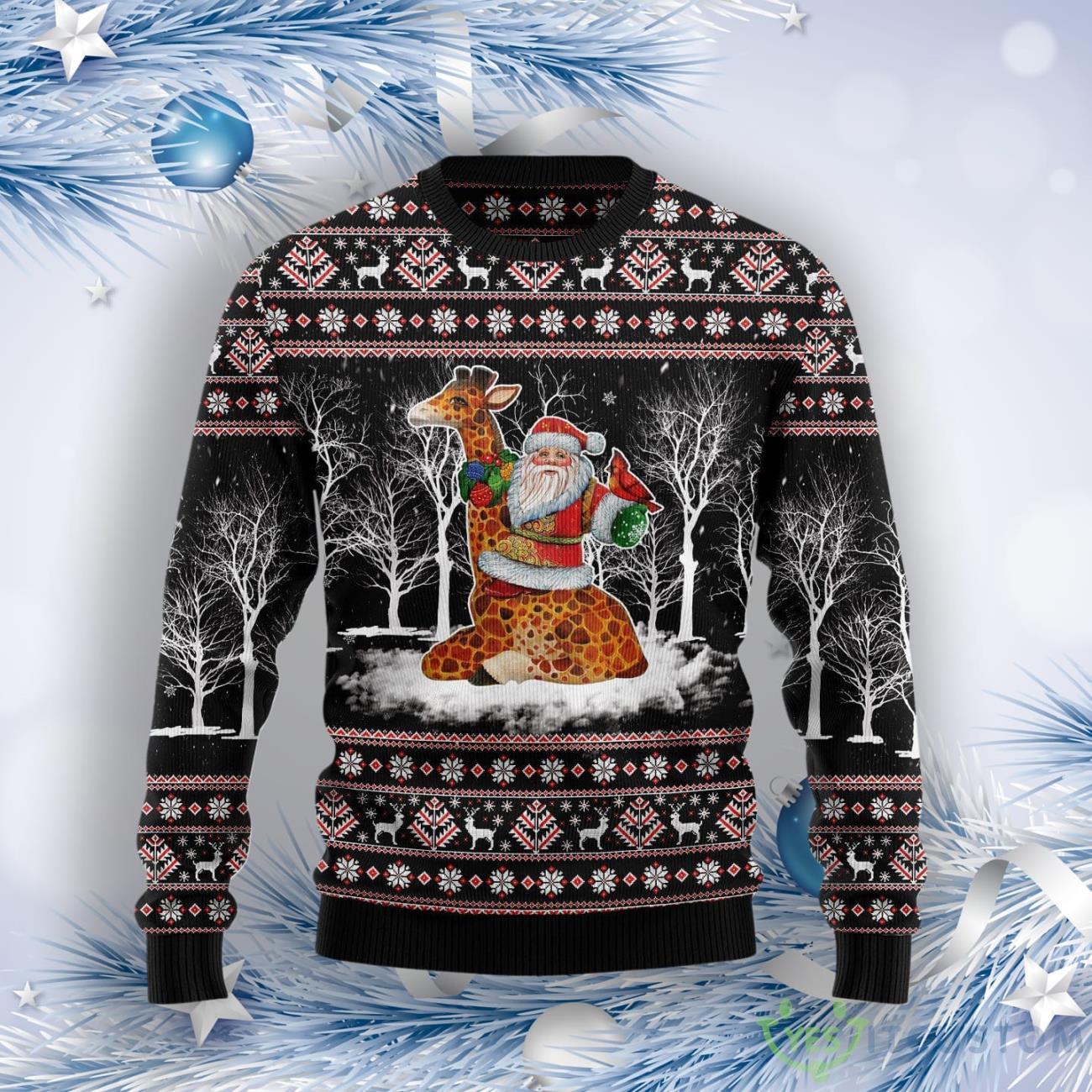 Giraffe Santa Claus Ugly Christmas Sweater 7 Giraffe Santa Claus Ugly Christmas Sweater Product Photo 1