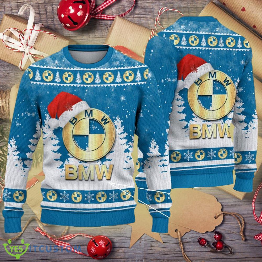 Golden BMW Car Logo Santa Hat Car Truck And Motorcycle Ugly Xmas 3D ...