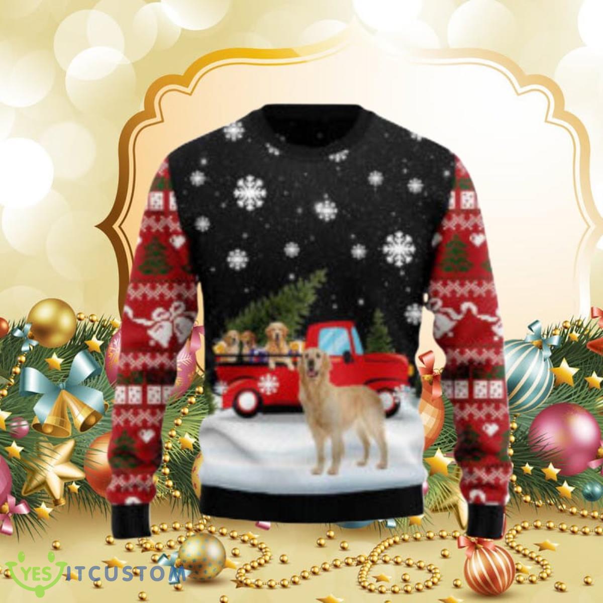 Golden Retriever Red Truck Dog Lover Ugly Christmas Sweaters Special Gift For Men And Women 3 Golden Retriever Red Truck Dog Lover Ugly Christmas Sweaters Special Gift For Men And Women Product Photo 1