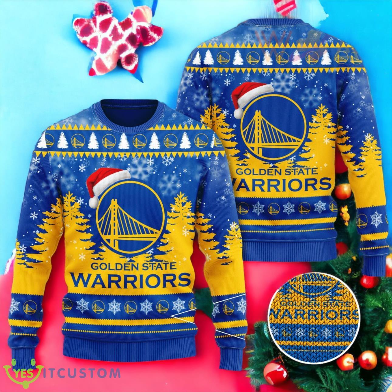 Golden State Warriors Christmas 3D Sweater 3 Golden State Warriors Christmas 3D Sweater Product Photo 1