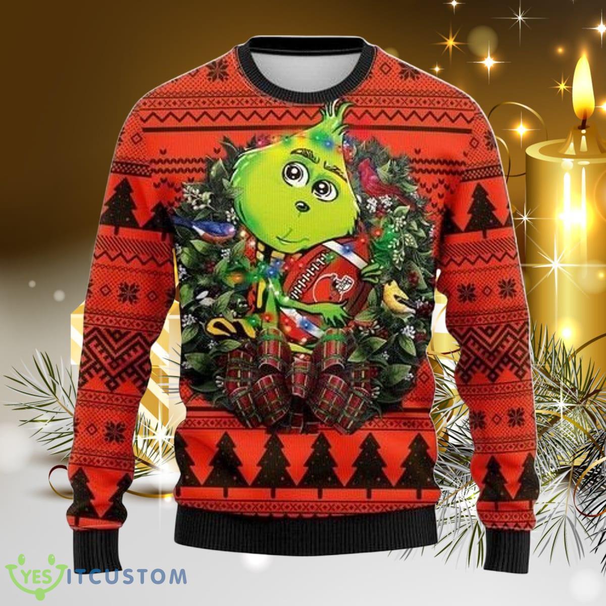Grinch Hug Cleveland Browns NFL Christmas Ugly Sweater Christmas Impressive Gift For Men And Women 3 Grinch Hug Cleveland Browns NFL Christmas Ugly Sweater Christmas Impressive Gift For Men And Women Product Photo 1