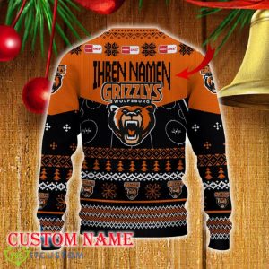 Grizzlys Wolfsburg Custom Name 3D Sweater Funny Gift For Men And Women Fans Christmas - Grizzlys Wolfsburg 3D Sweater Christmas Personalized_3