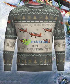 Grumman AA-1A AA1A Aircraft Knitted Xmas Sweater For Air Force - Grumman AA-1A AA1A Aircraft Ugly Christmas Sweater For Men And Women Photo 2
