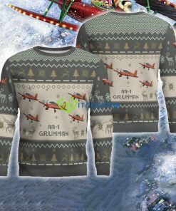 Grumman AA-1A AA1A Aircraft Knitted Xmas Sweater For Air Force - Grumman AA-1A AA1A Aircraft Ugly Christmas Sweater For Men And Women Photo 1