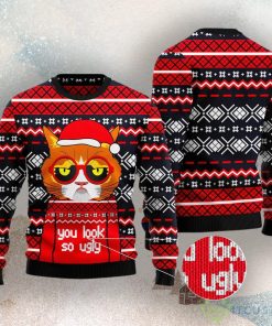 Grumpy Cat You Look So Ugly Christmas Sweater Product Photo 3