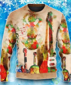 Guitar Abstract Guitar Colorful Ugly Christmas Sweater 3 Guitar Abstract Guitar Colorful Ugly Christmas Sweater Product Photo 2