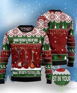 Guitar Gimme The Beat Ugly Christmas Sweater Product Photo 3
