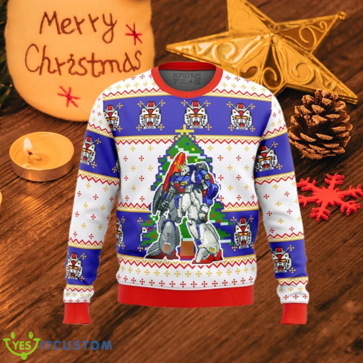 Gundam Xmas Ugly Christmas Sweaters Unique Gift 3 Gundam Xmas Ugly Christmas Sweaters Unique Gift Product Photo 1