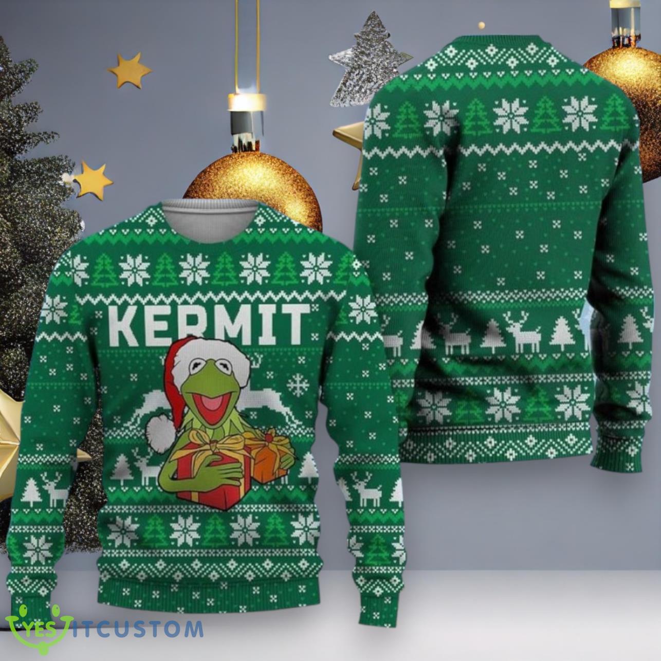 Happy Frog Muppet Ugly Christmas Sweater 3 Happy Frog Muppet Ugly Christmas Sweater Product Photo 1